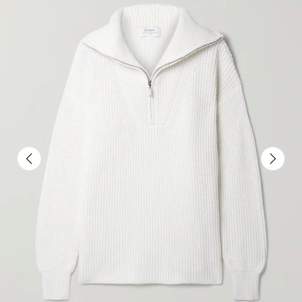 La Ligne White Sweater Cardigan